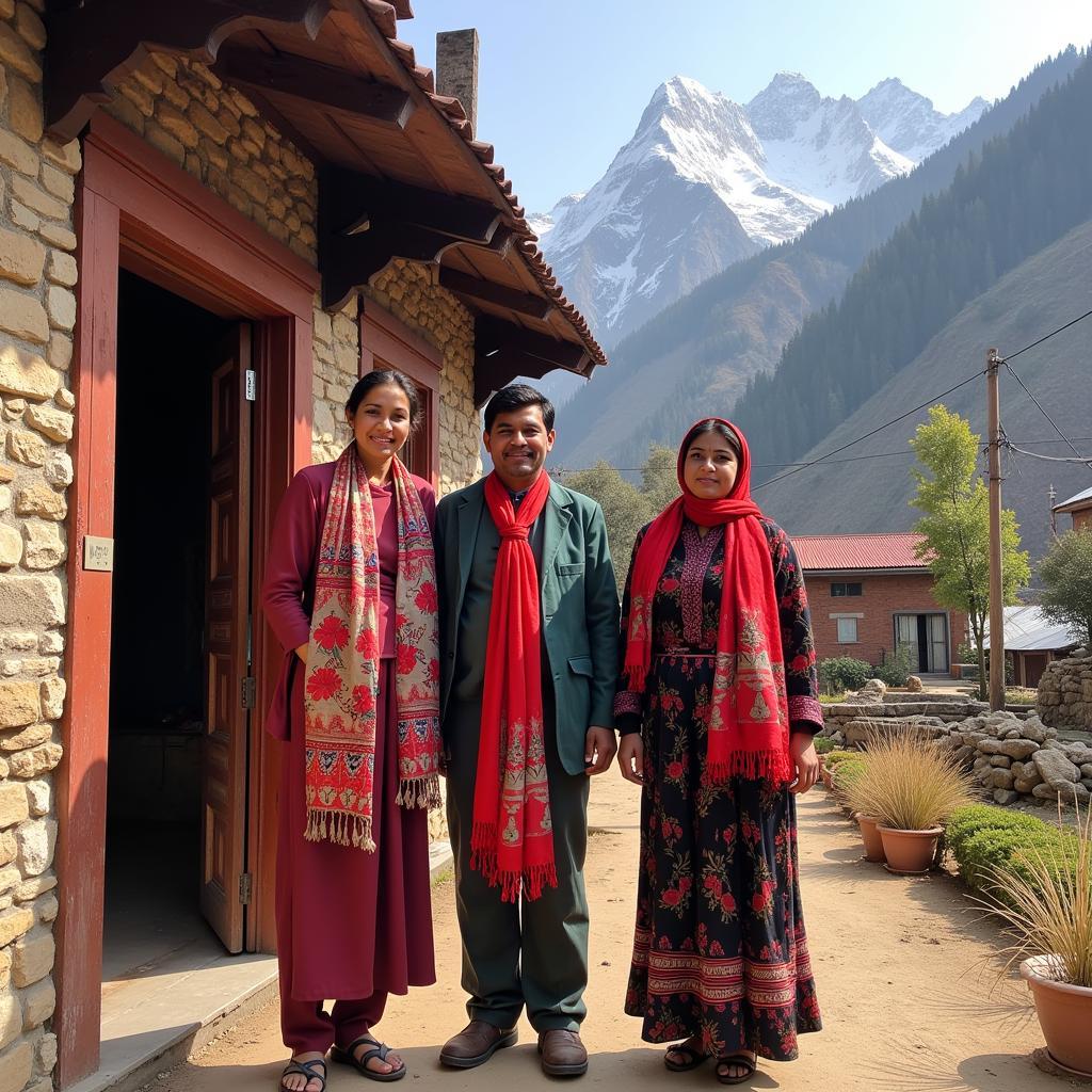 Nepali Family Welcoming Guests to Their Homestay