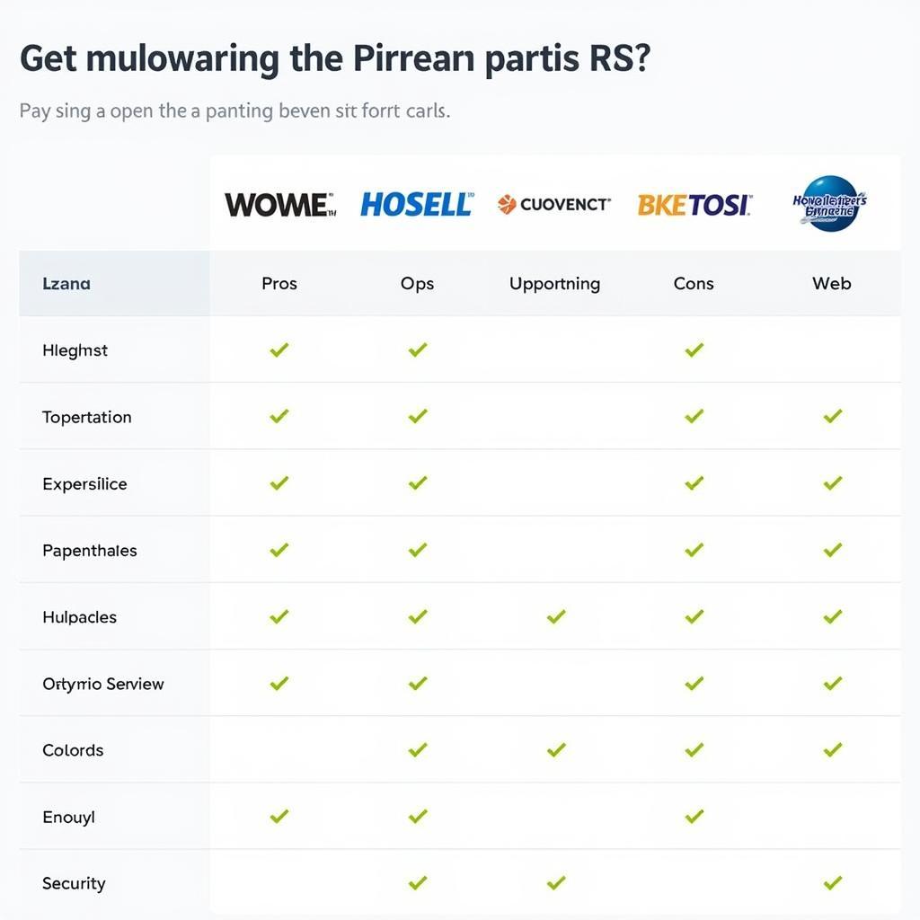 Homestay Payment Options Comparison Chart