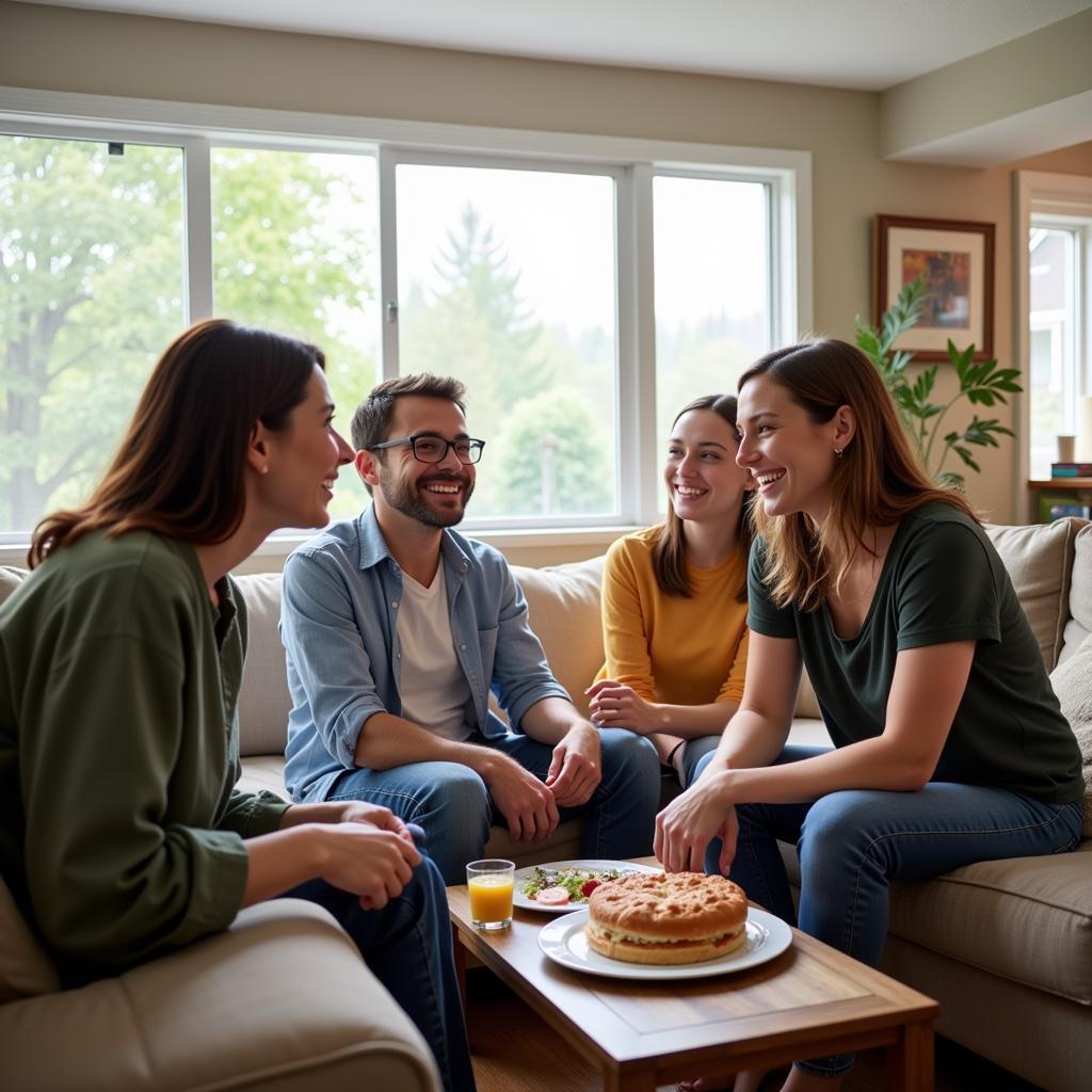 Happy family in a homestay setting in Surrey, BC