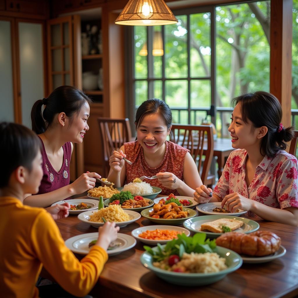 Family Meal at a Tanjung Piai Homestay