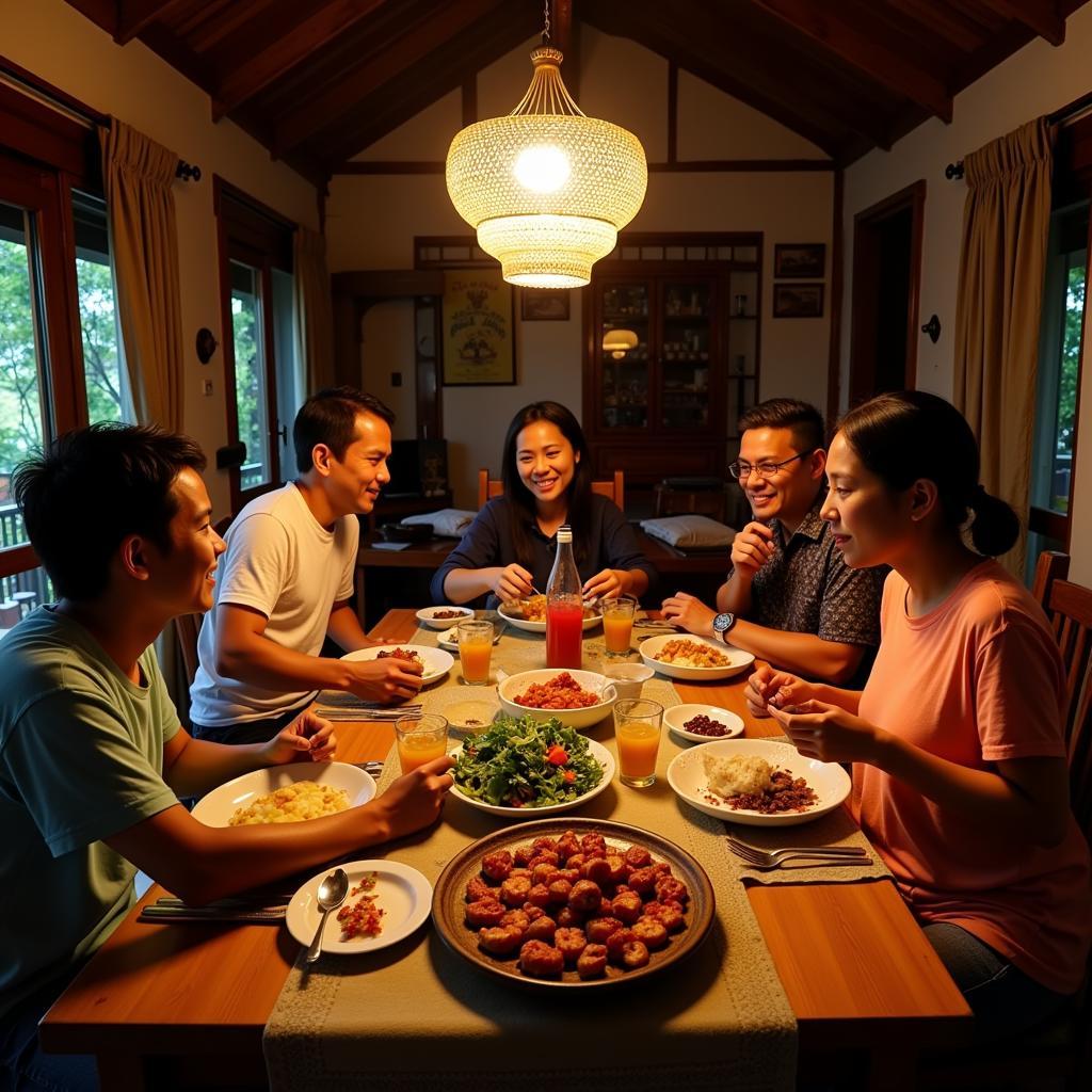 Family Dinner at a Homestay in Sabah