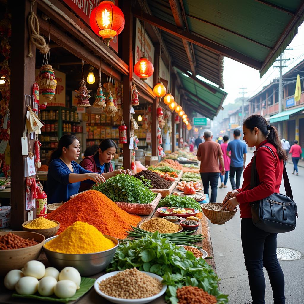 Exploring a Bustling Local Market near a Homestay in Vinh Nghe An