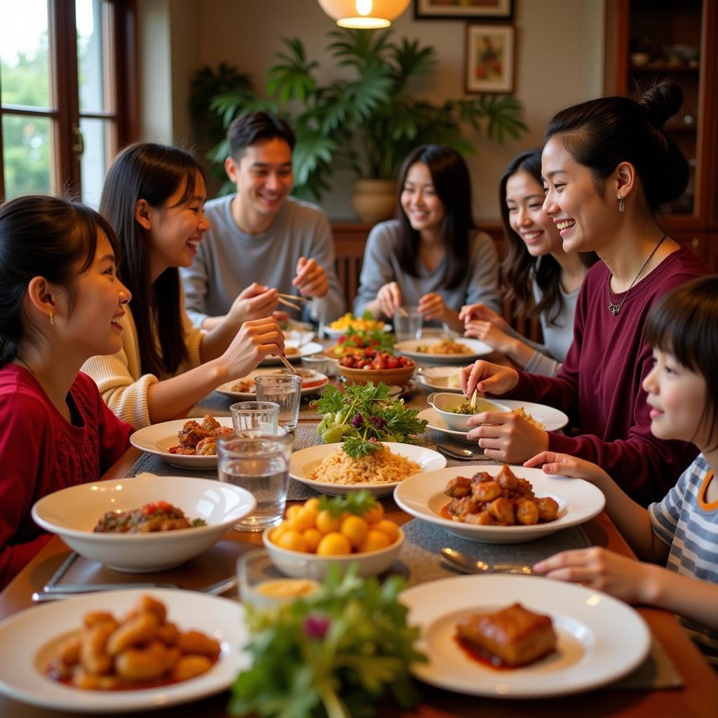 Family Dinner at Homestay White Villa