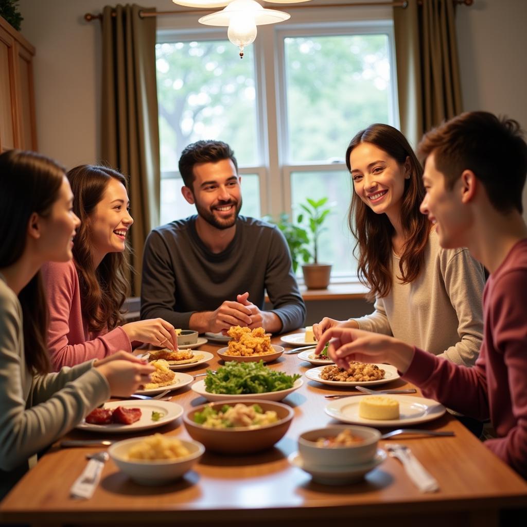 Family Dinner in a Houston Homestay