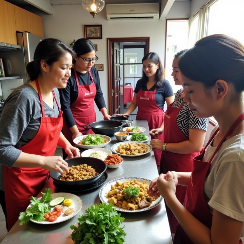 Learning to cook Malaysian dishes at a homestay in Ipoh