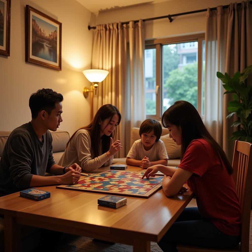 Family spending quality time together at an Ipoh homestay