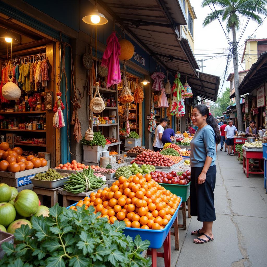 Bustling local market in Jitra