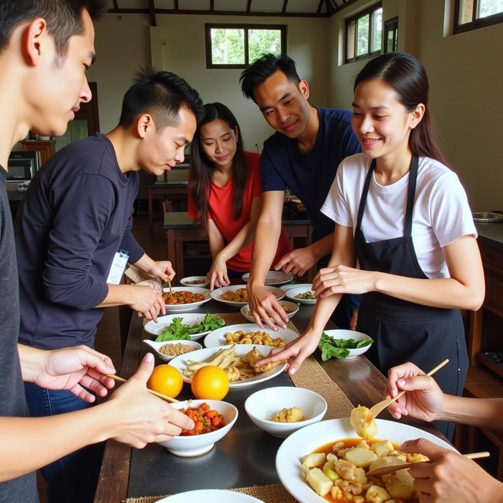 Learning to cook traditional Javanese dishes at a homestay