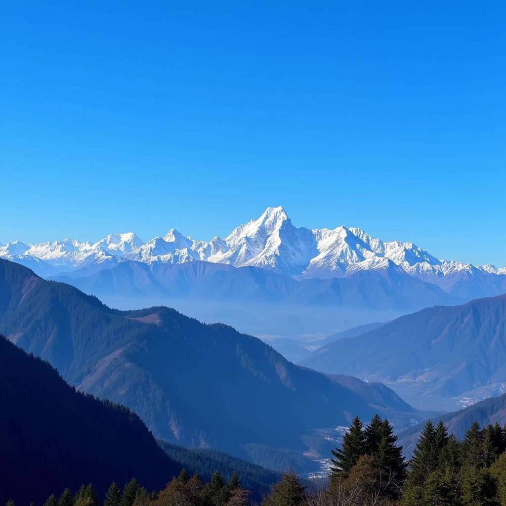 Panoramic View of Kanchenjunga from Kaluk