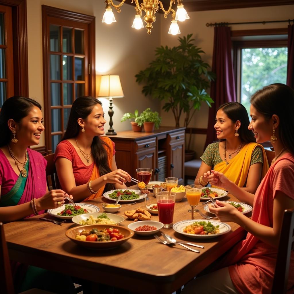 Family Meal at a Kanyakumari Homestay