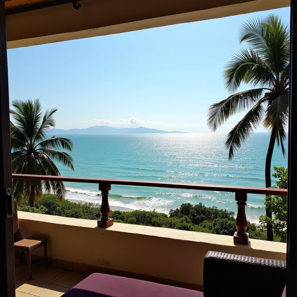 Scenic view of the beach from a Karwar homestay