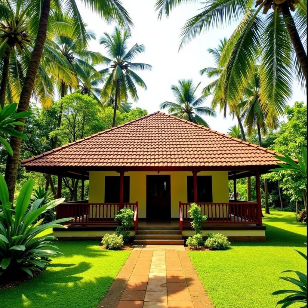 Kerala homestay nestled amidst lush green landscape