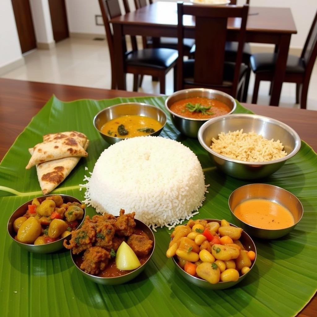 Enjoying a Traditional Kerala Meal at a Homestay