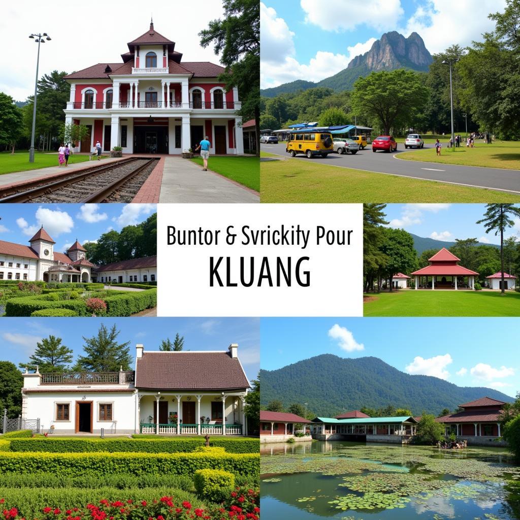 A collage showcasing the diverse attractions in Kluang, Malaysia