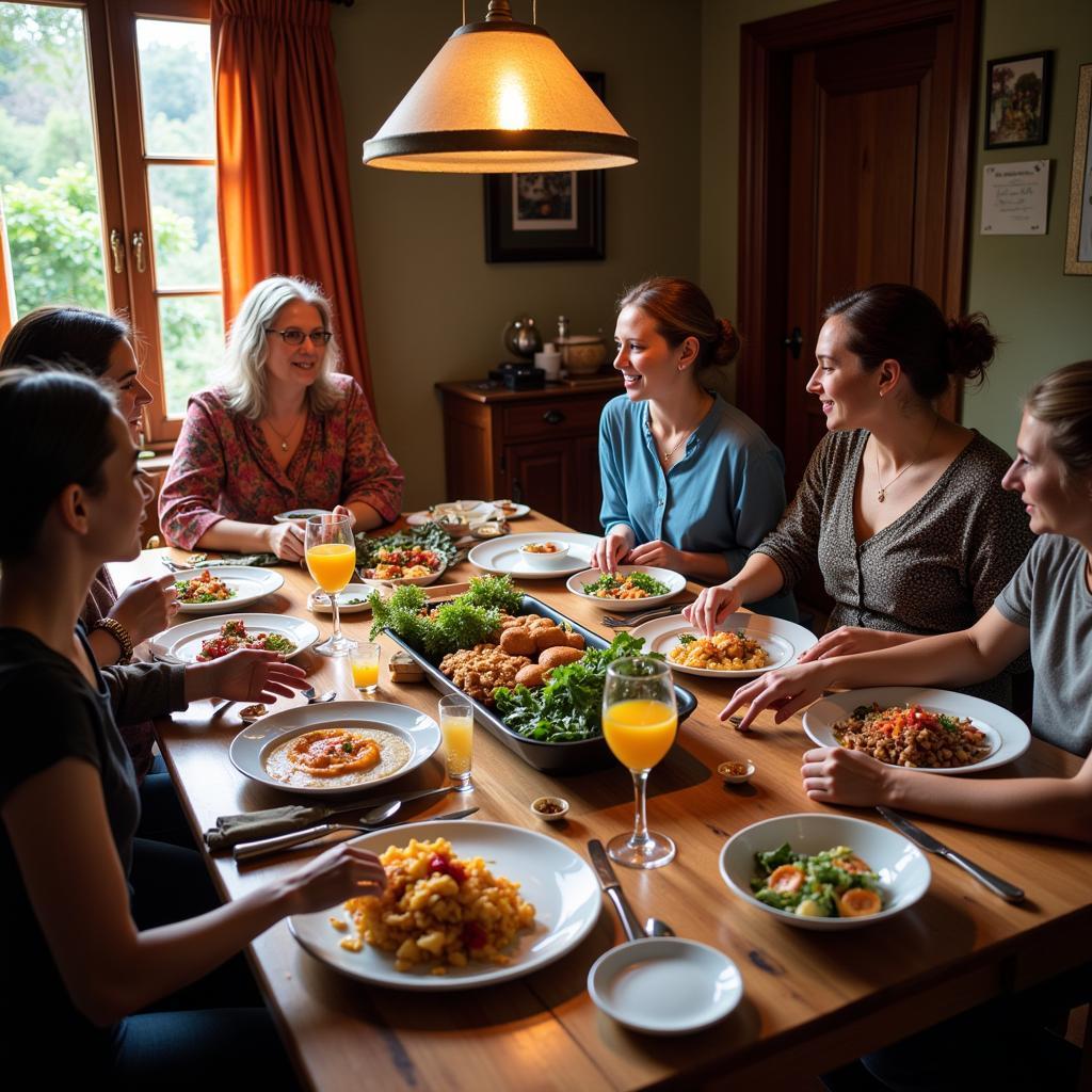 Sharing a Meal at a Kodachadri Homestay