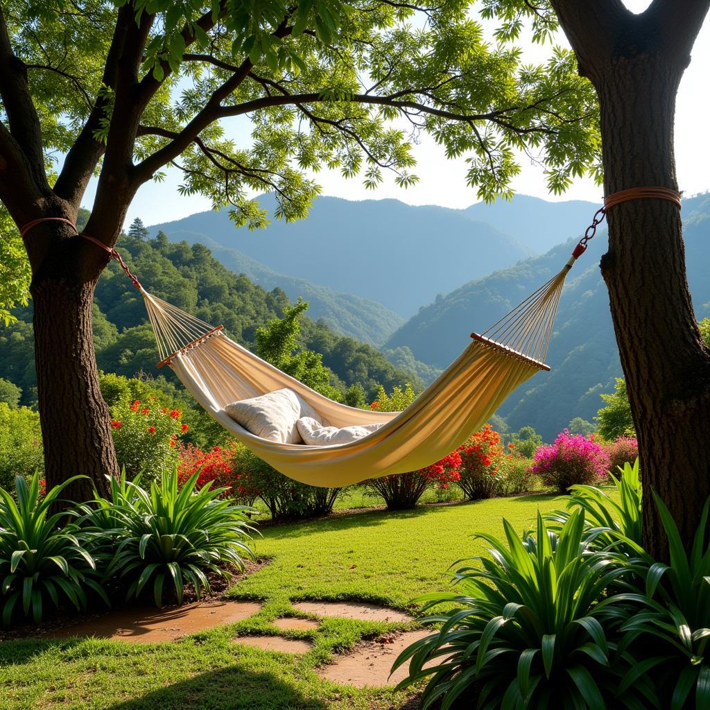 Hammock in a garden at a Kodaikanal homestay