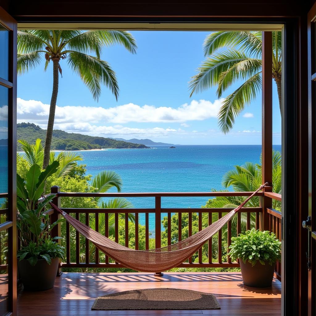 Ocean view from a Kona homestay balcony