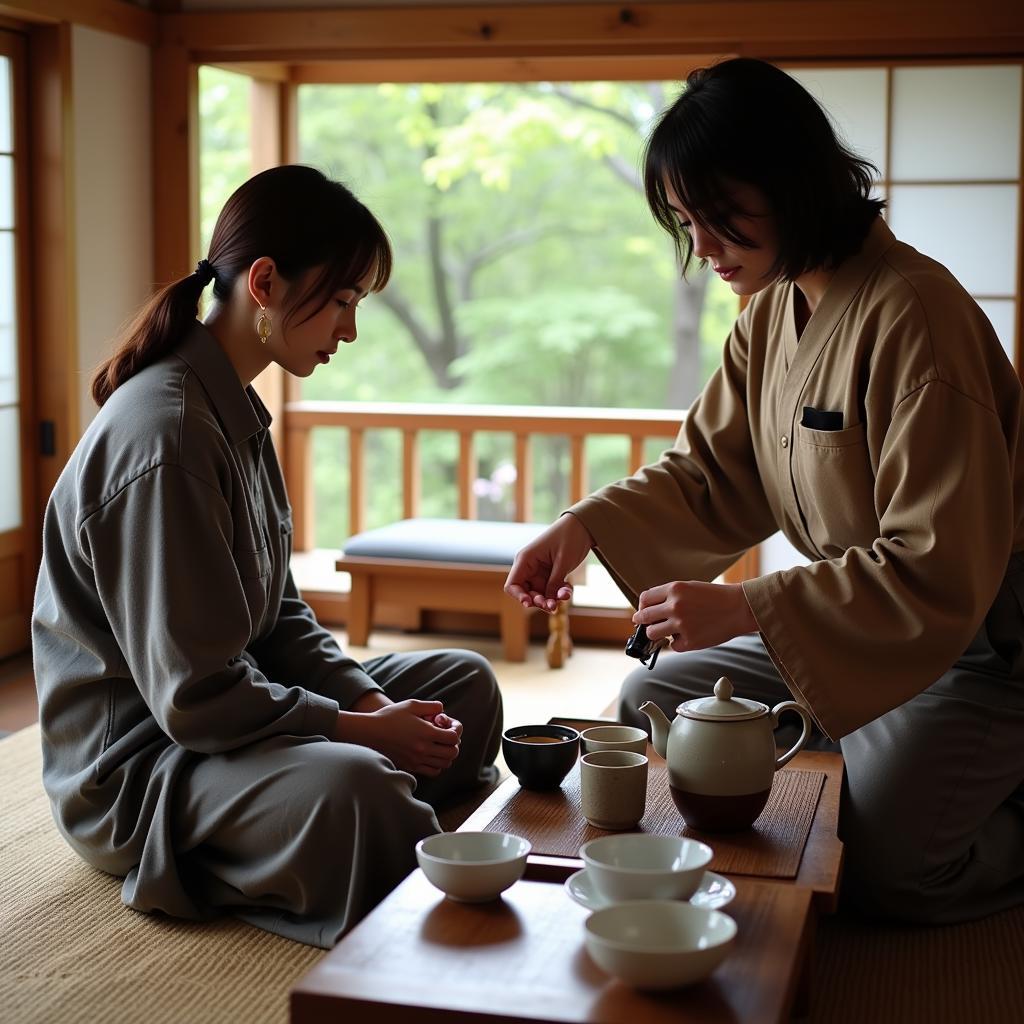 Participating in a Traditional Korean Tea Ceremony during a Homestay