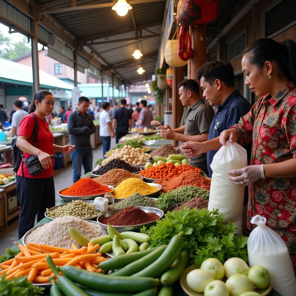 Bustling Central Market near Damia Homestay in Kota Bharu