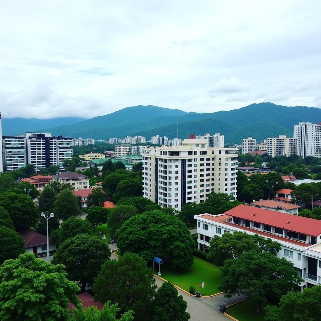 Kota Kinabalu Cityscape View from a Homestay