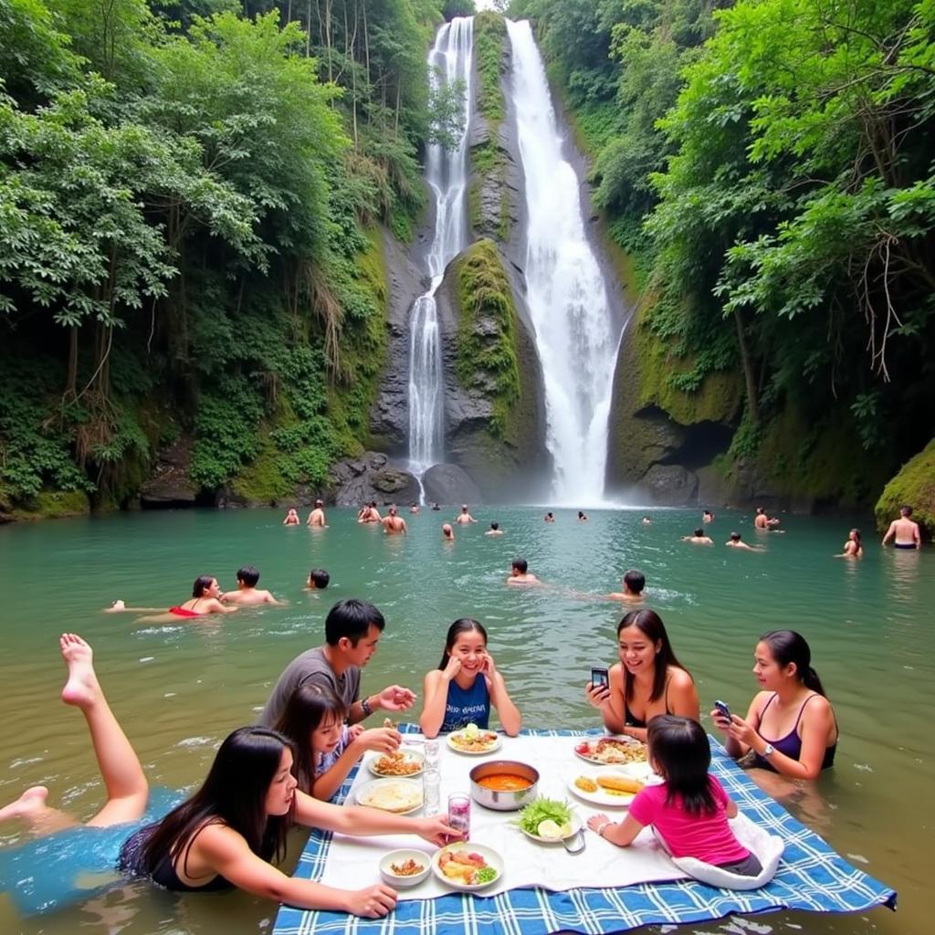 Visiting Kota Tinggi Waterfall from a homestay