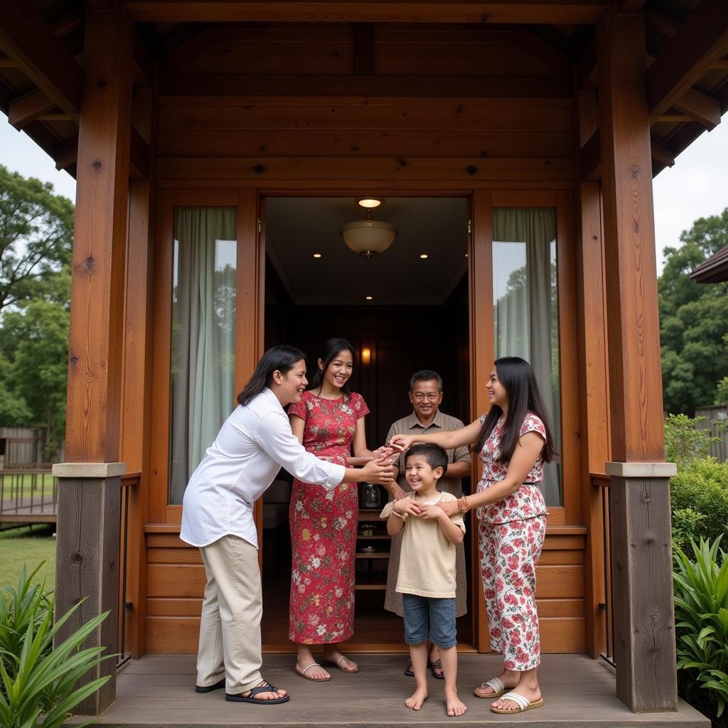 Malaysian Family Welcoming Guests to their Homestay