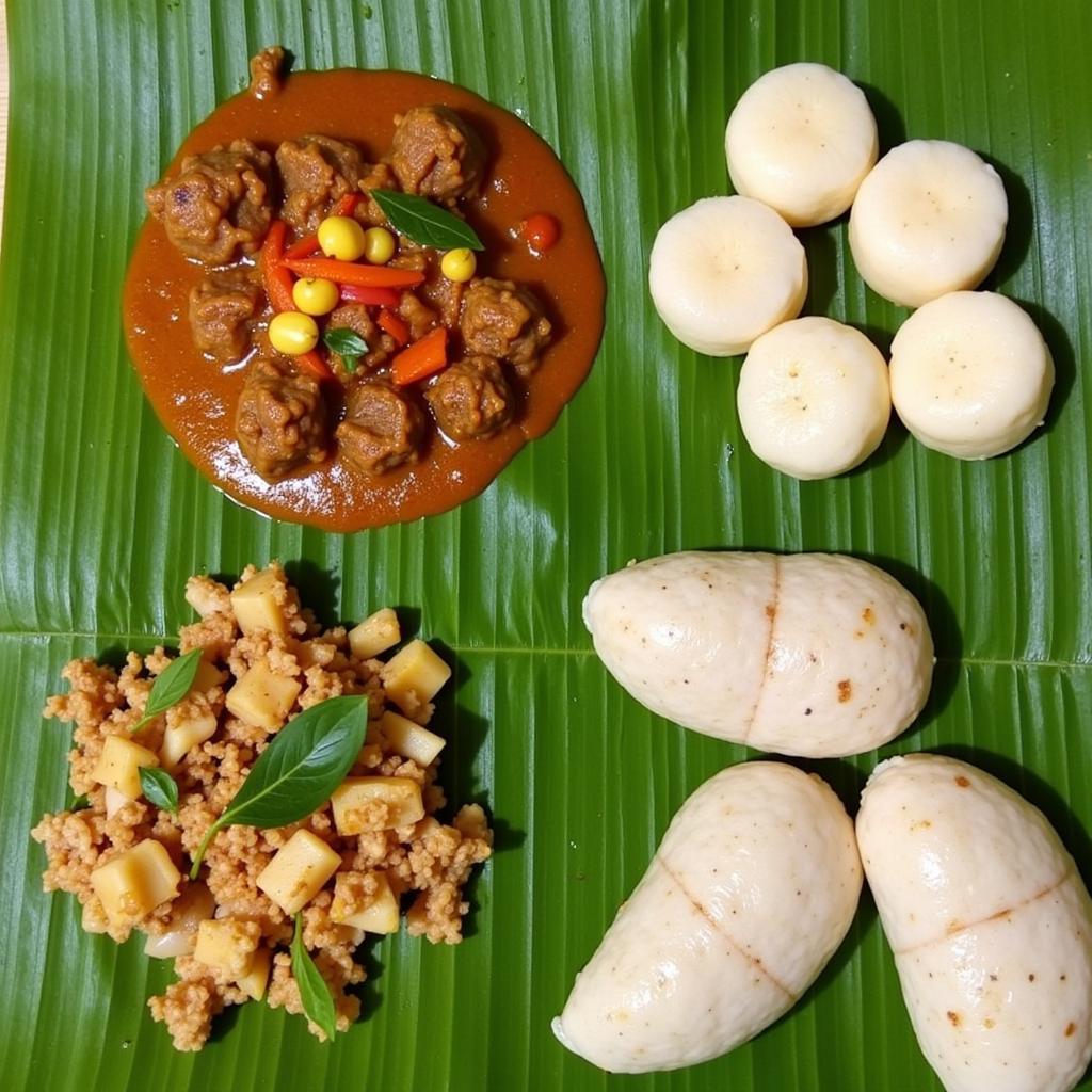 A table laden with traditional Kodava cuisine at a homestay in Kutta, Coorg