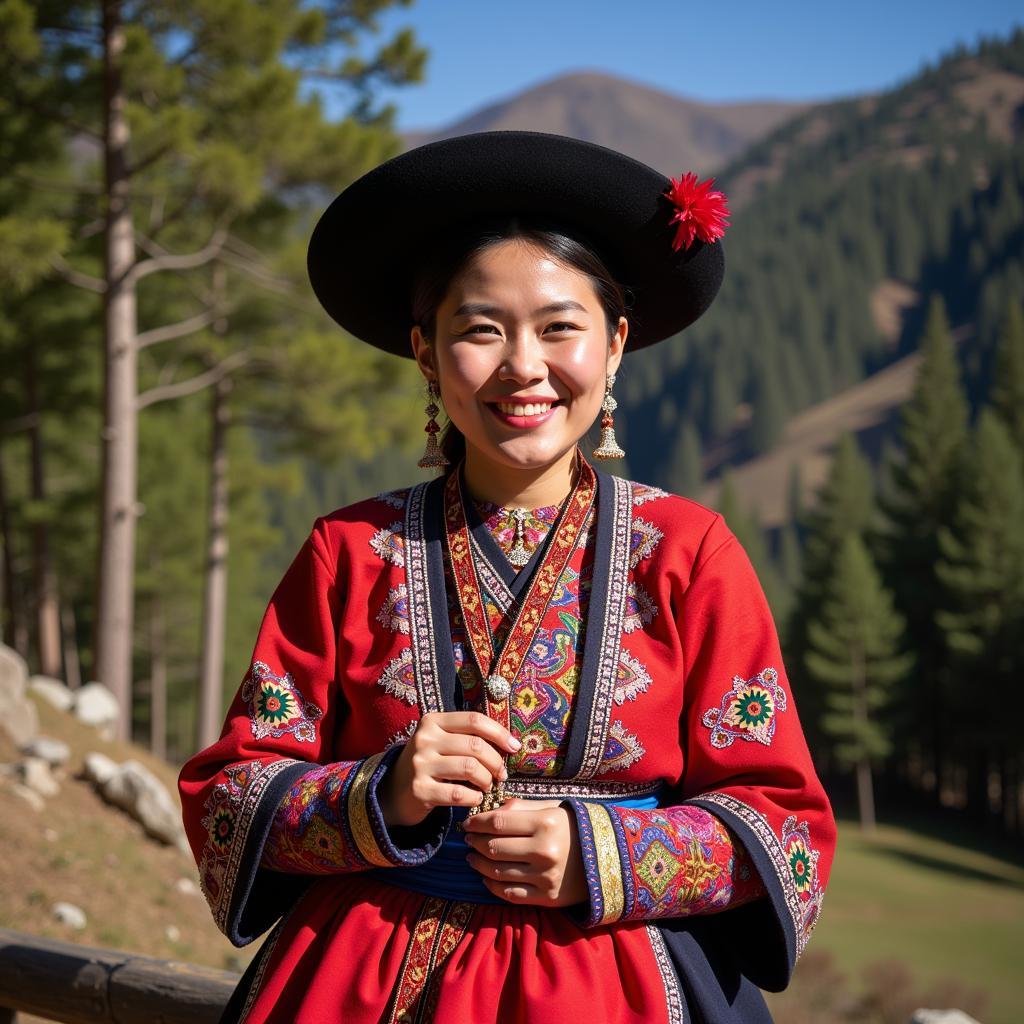 Lepcha Woman in Traditional Attire