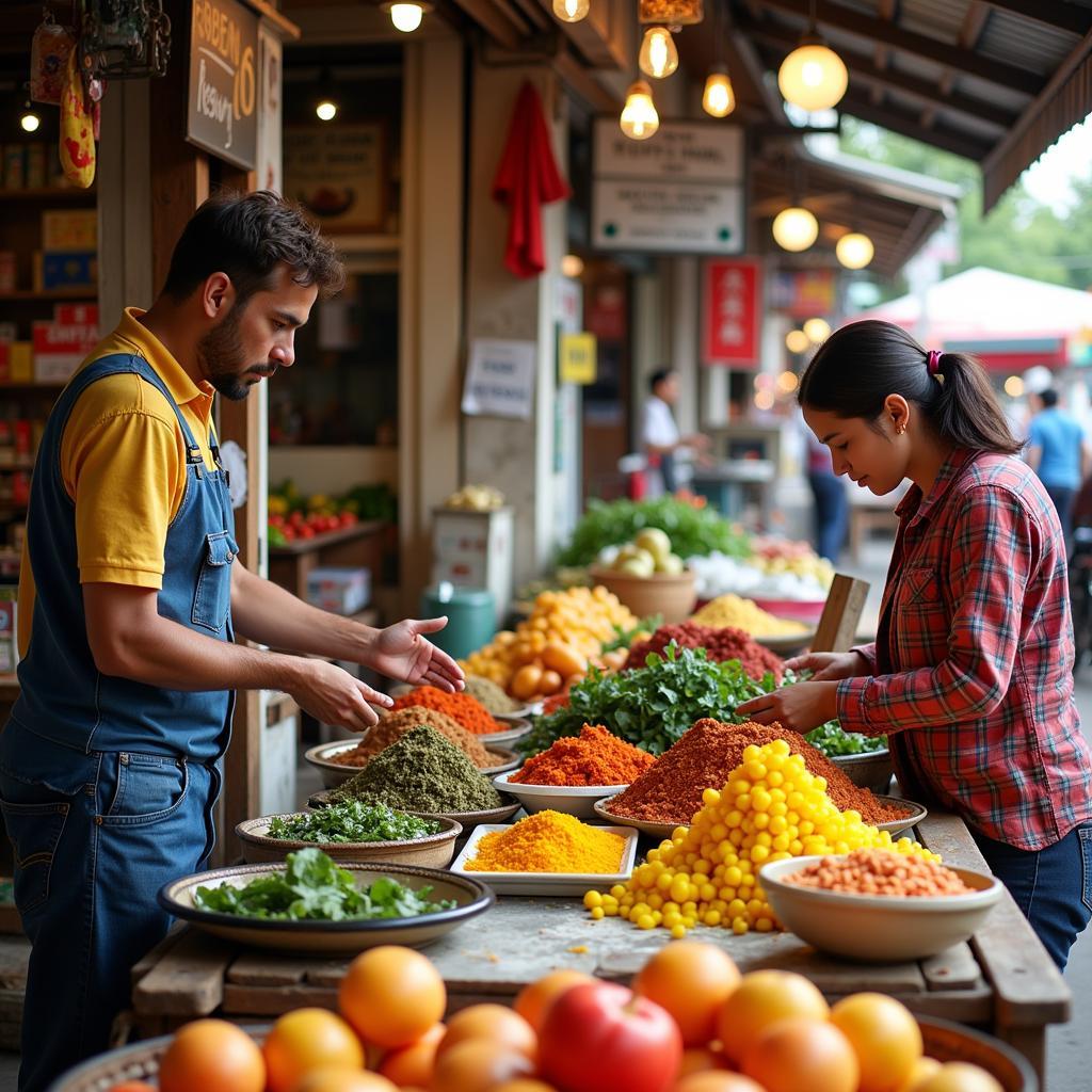 Exploring a local market near a Basudira Homestay