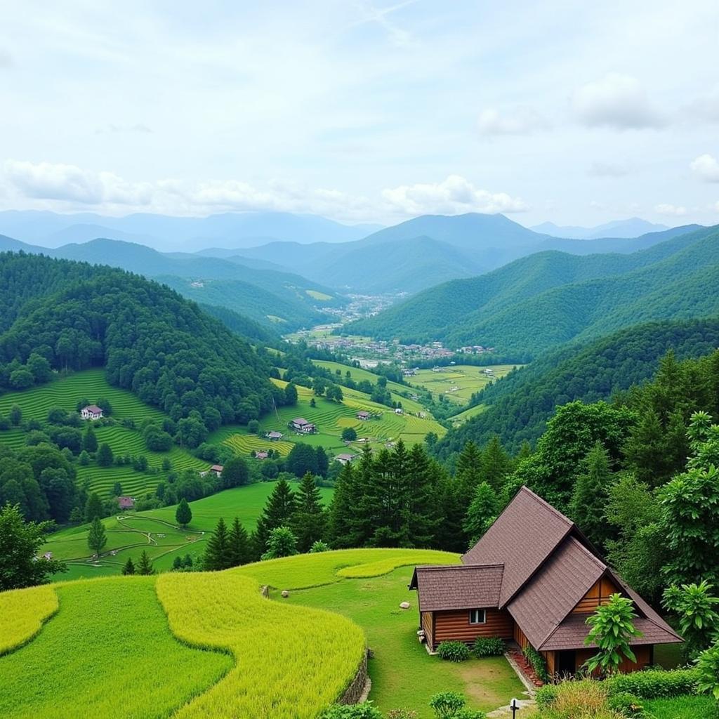 Scenic View of Luang Namtha from a Homestay