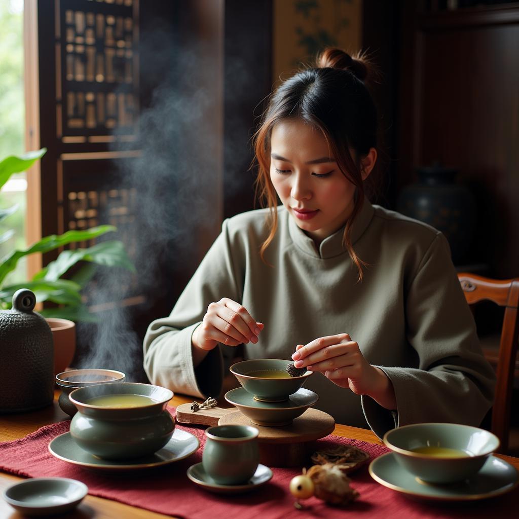 Traditional Tea Ceremony in a Luoyang Homestay