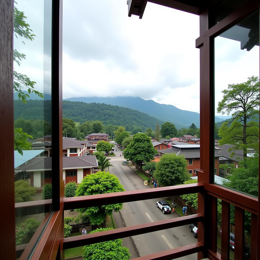 View of Machang town from a homestay balcony