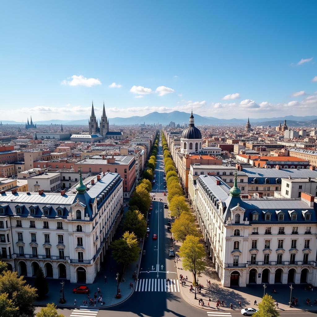 Panoramic view of Madrid city