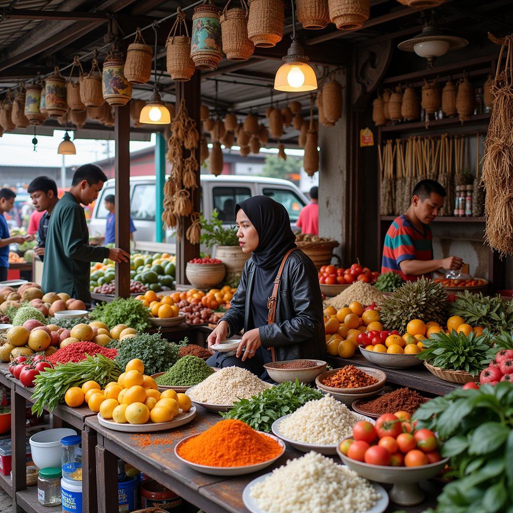 Vibrant scene at a local market in Malang