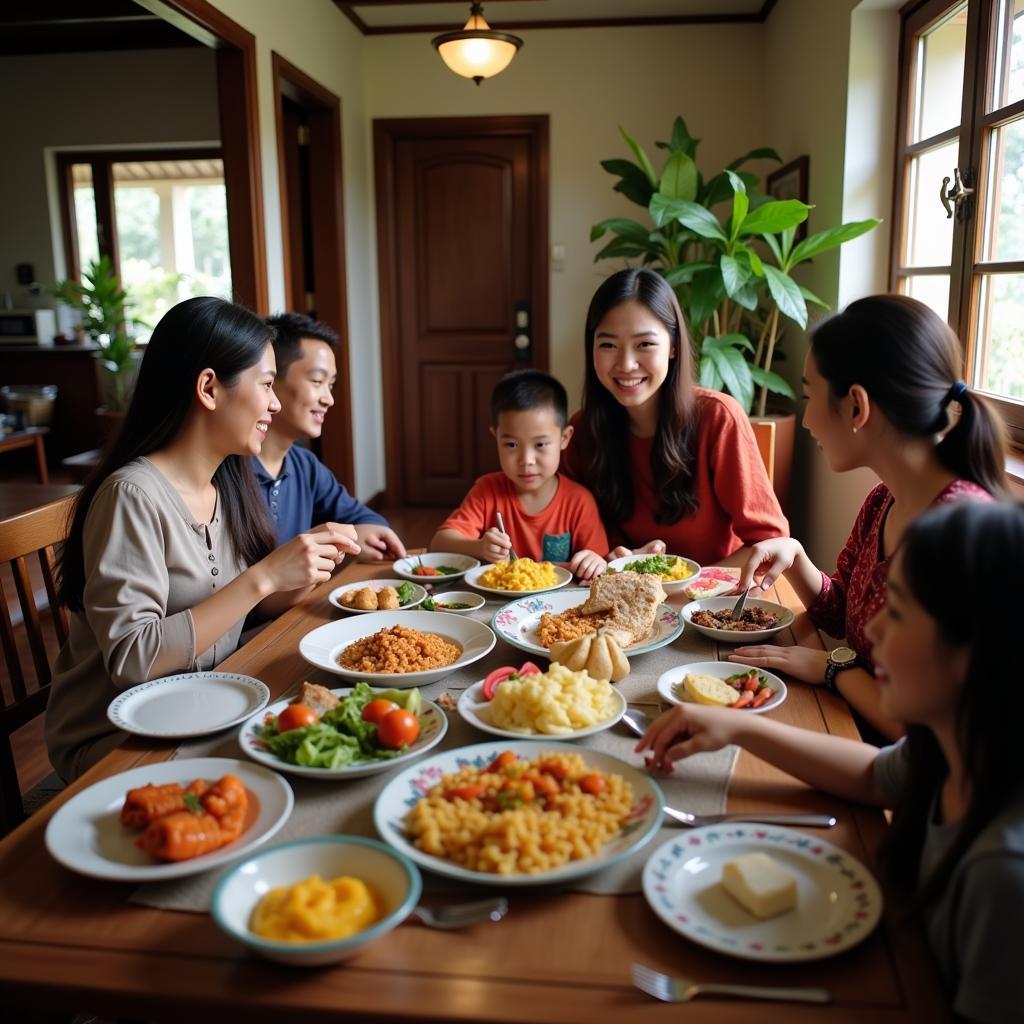 Enjoying a Meal with a Malaysian Family