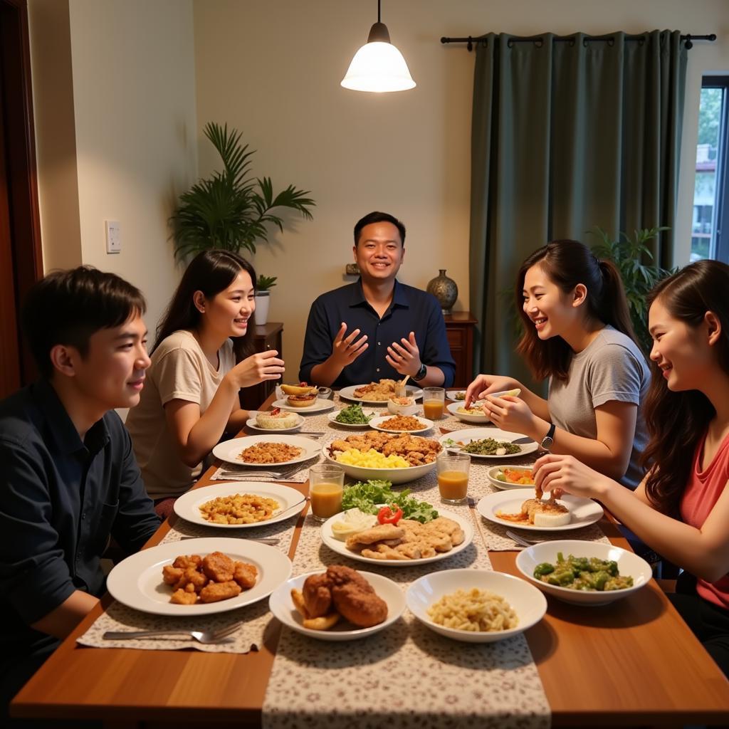 Malaysian Family Meal at a Homestay