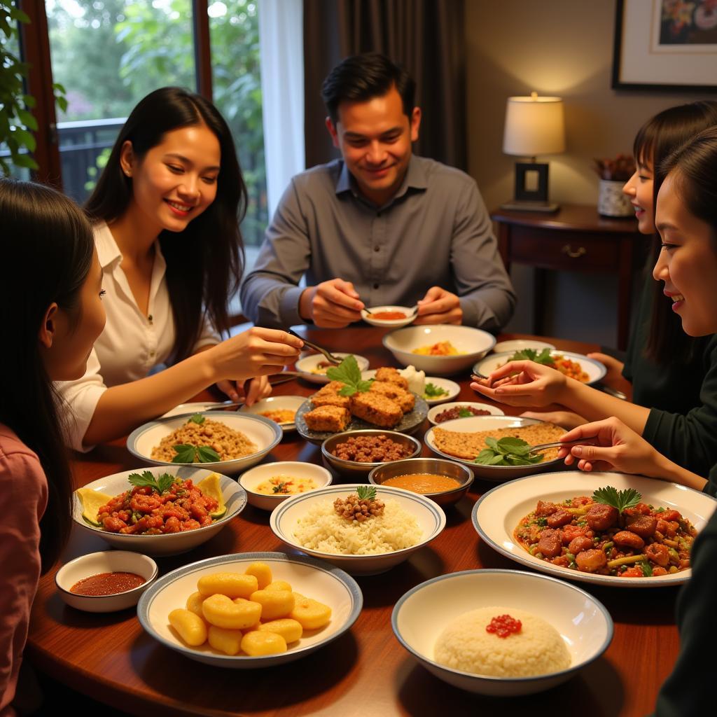 Enjoying a Traditional Malaysian Dinner at a Homestay near Tasik Titiwangsa