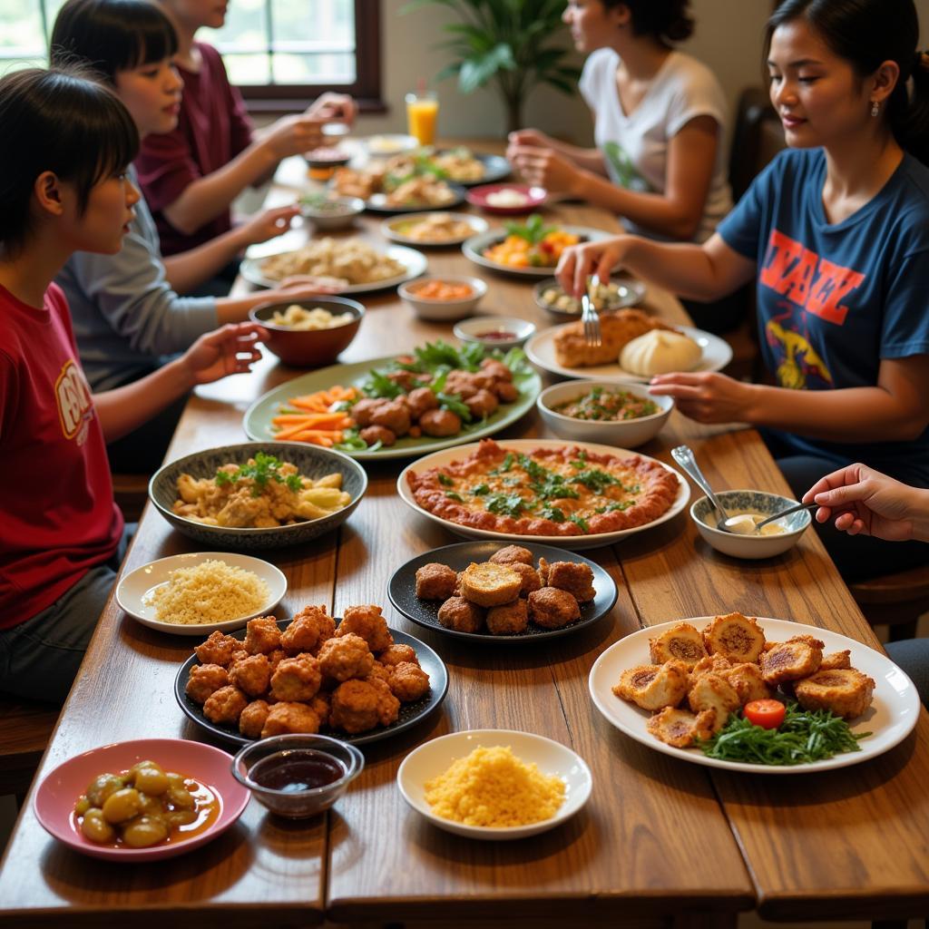 Enjoying a Malaysian Homestay Meal