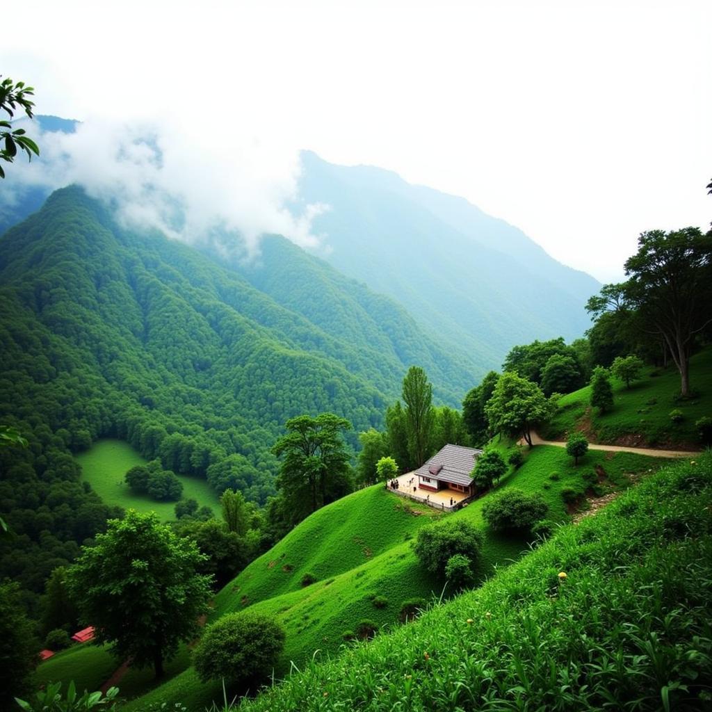 Scenic view of the forest surrounding Maradi Homestay in Chikmagalur