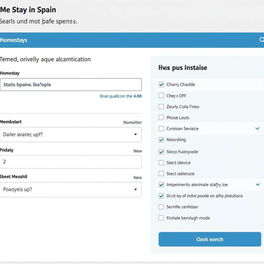 Searching for homestays on the me Stay in Spain website