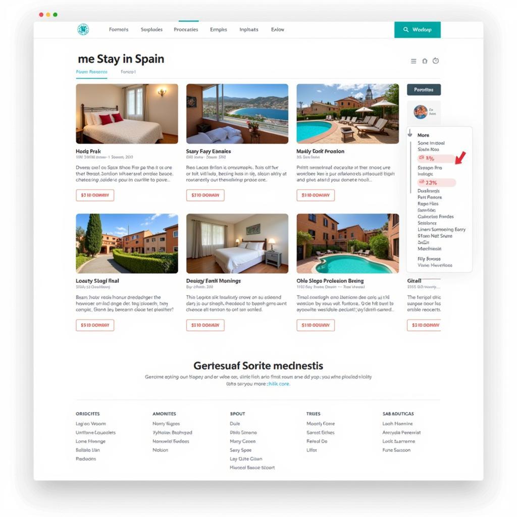 me Stay in Spain Website Interface Showing Homestay Listings