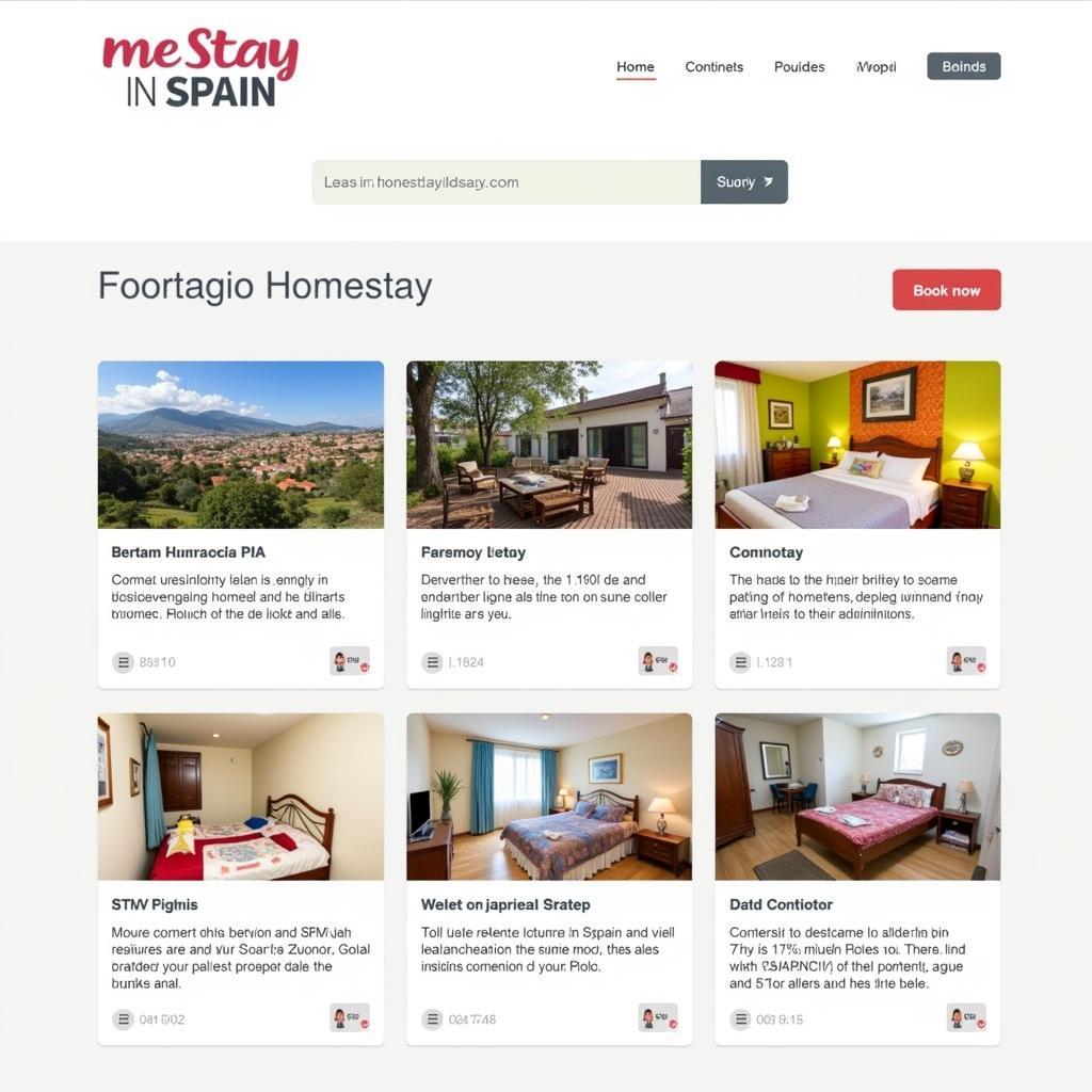 Browsing Bertam homestays on "me Stay in Spain" website