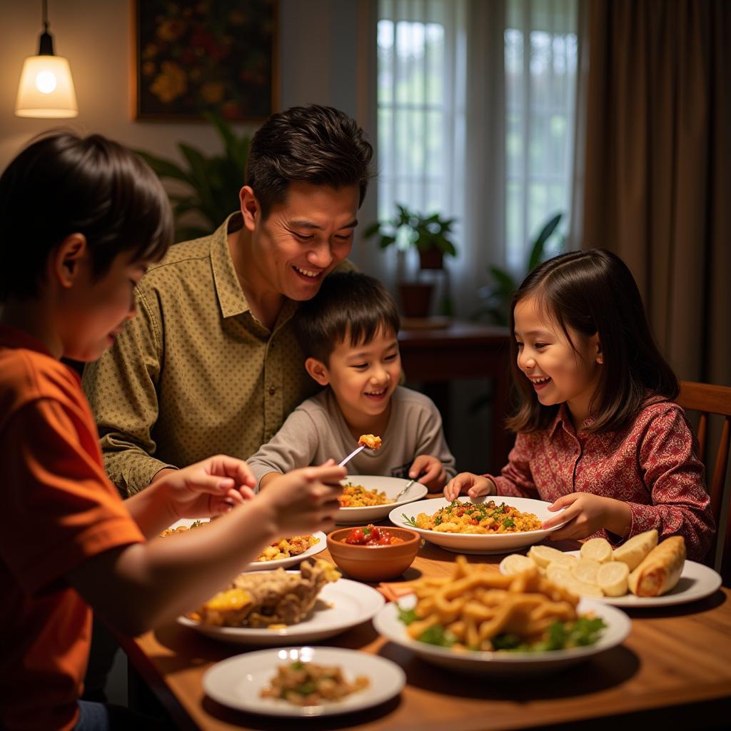 Enjoying a Traditional Meal with a Malay Family