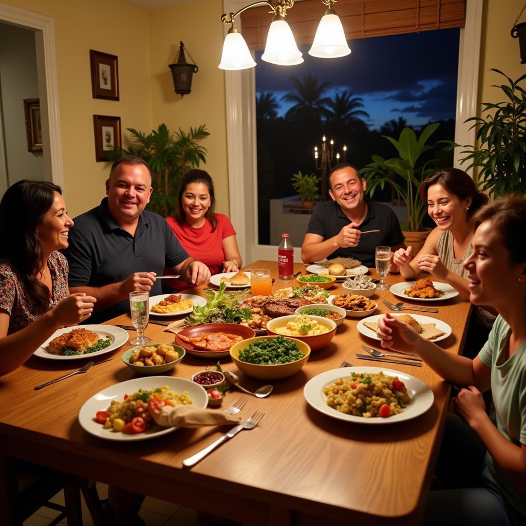 Miami Homestay: Enjoying a traditional Cuban dinner with a local host family