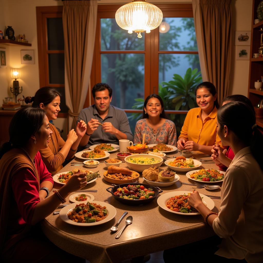 Family dinner at a Mumbai homestay