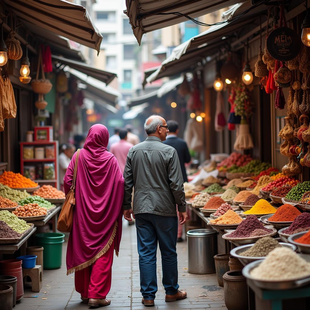 Exploring local markets with a Mumbai homestay host