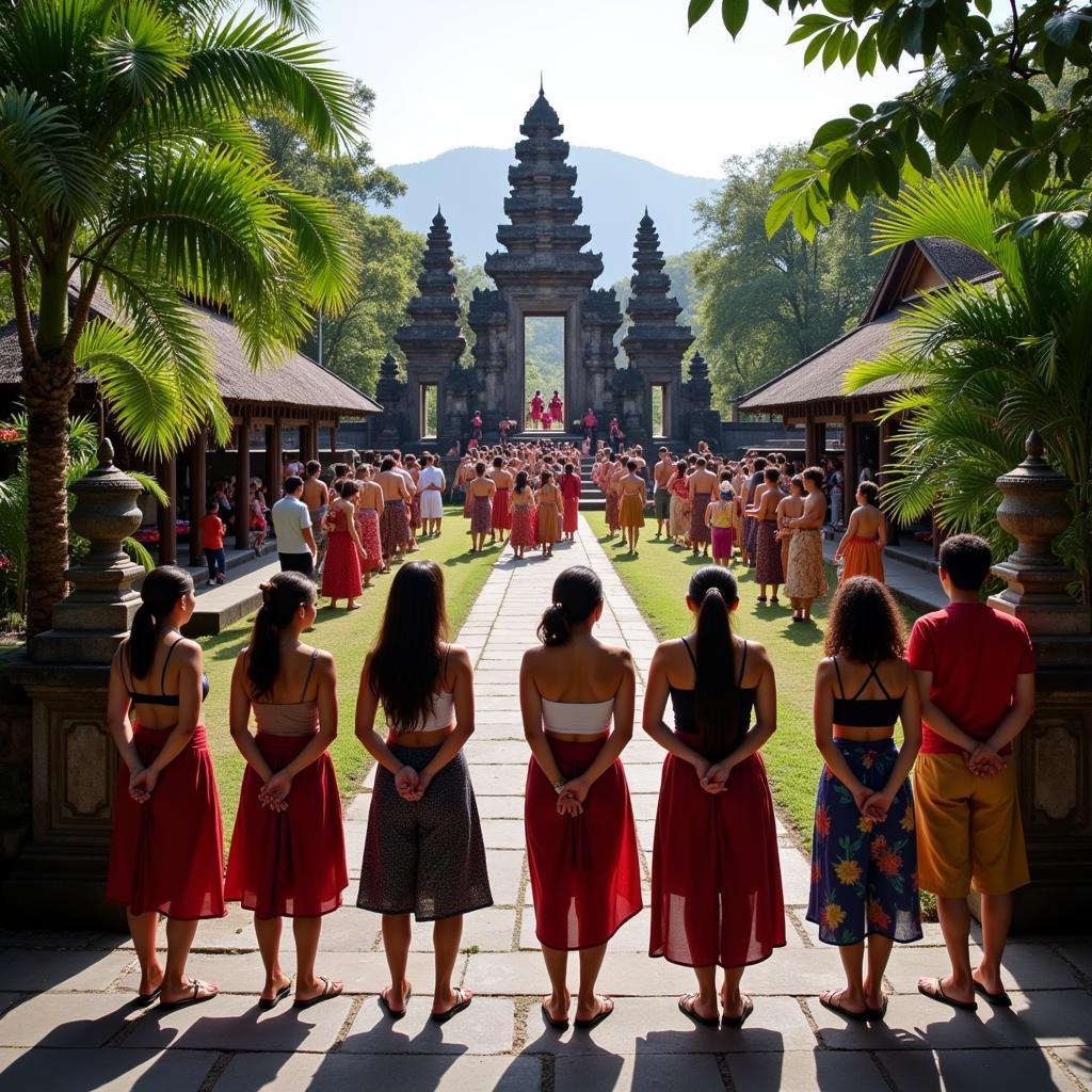 Participating in a Balinese Ceremony Near a Homestay