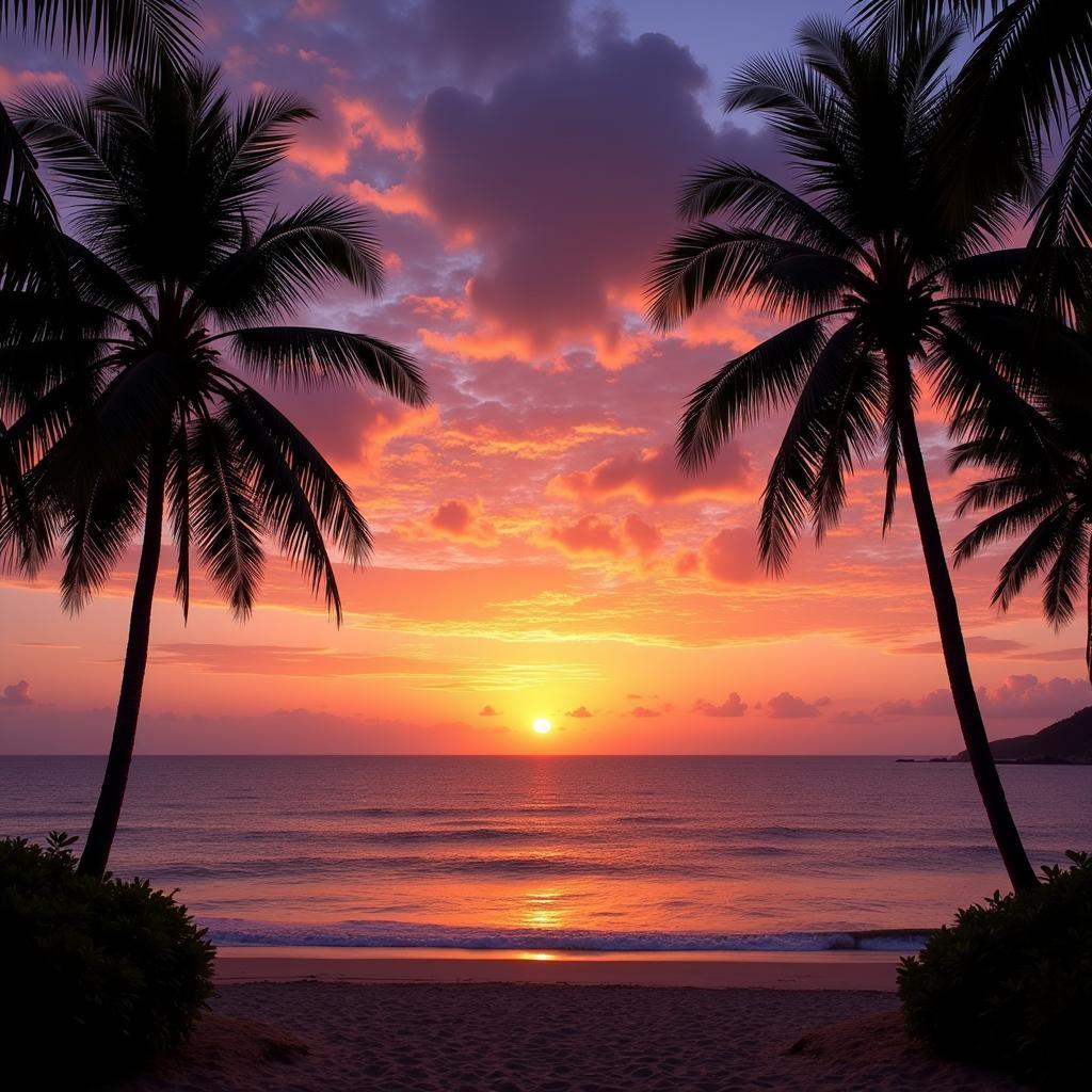 Penang Beach Sunset View