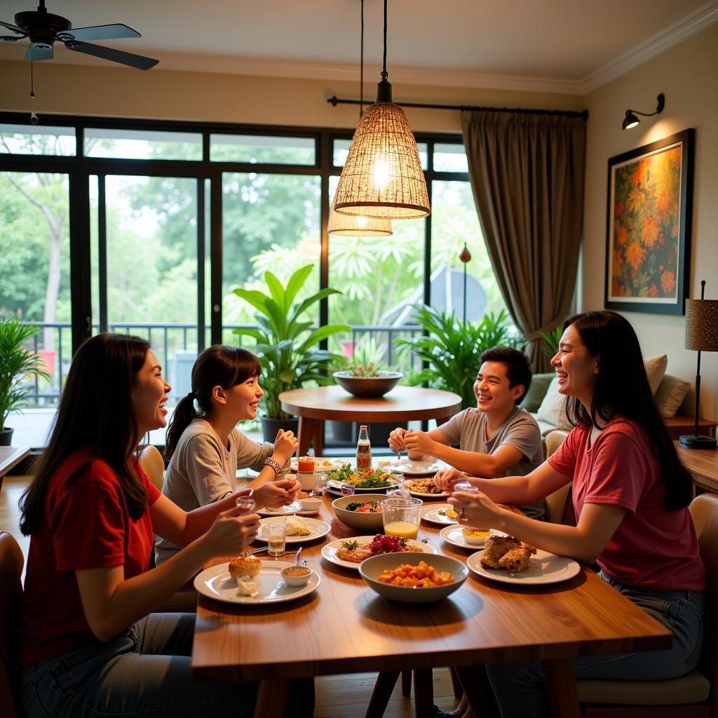 Family enjoying a holiday homestay in Penang