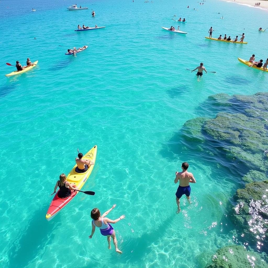 Enjoying water sports and activities in the crystal clear waters of Penarik Beach